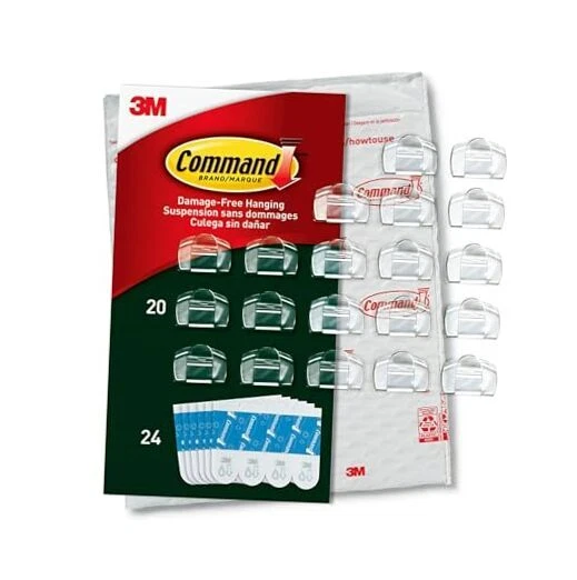 AW017-20NA Utility-Hooks, Transparent, 20 Count Small