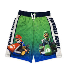 Mario Kart Boy's Swim Trunks NWT Size XS 4-5 or M 8  UPF 50 
