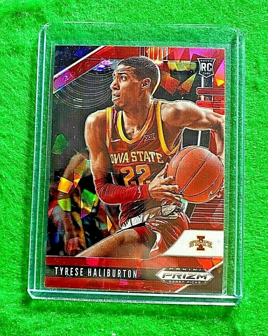 TYRESE HALIBURTON PRIZM RED ICE ROOKIE CARD IOWA STATE RC KINGS 2020 PRIZM