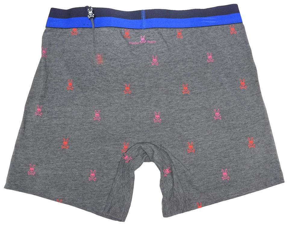 Psycho Bunny Mens Boxer Briefs Underwear Gray Pink Red Logo Print Pima Blend $28 - Image 2 of 2