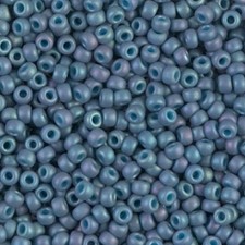 Miyuki Round Seed Beads Size 8/0 Matte Metallic FF Pale Blue LS 22GM-Tube 8-2030