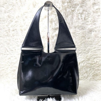 GUCCI Enamel Patent leather Hand Bag Black By TOM FORD Women