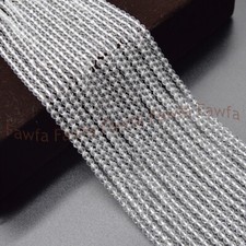 Wholesale 10 Strands Faceted 3mm Bright White Spinel Round Gems Loose Beads 15''