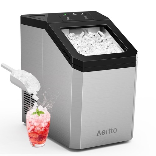Aeitto Countertop Nugget Ice Maker, 55Lbs/Day, 5-Min Ice Release, Self-Cleaning
