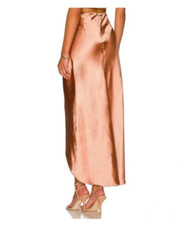 Line  Dot Wrap Skirt Lisa Midi in Satin Ginger Medium Champagne NWT