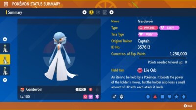 Pokemon Scarlet Violet Ultra Shiny 6IV Gardevoir - Battle Ready - VGC EV Trained