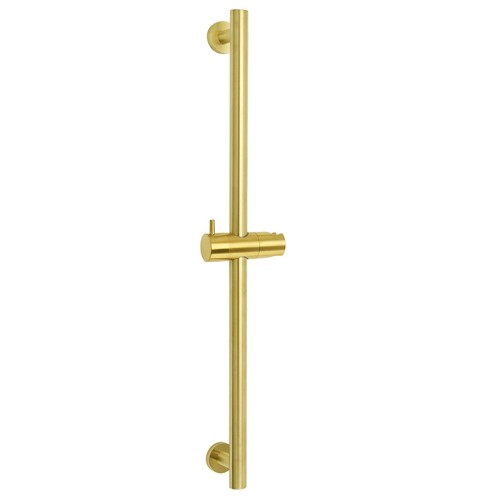 Brushed Gold 650mm Round Slider Bar Adjustable Rail Hand Held Shower