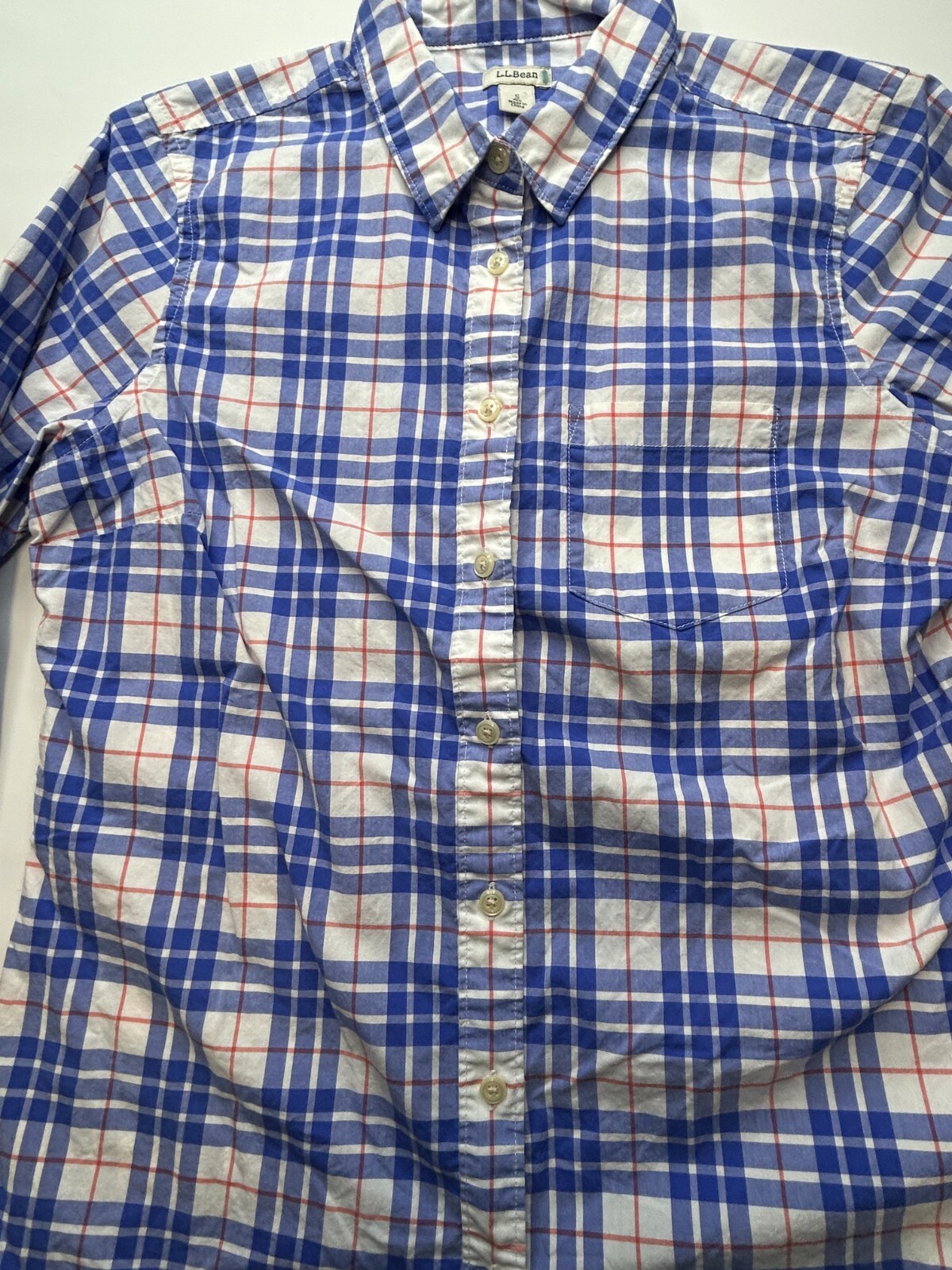 LL BEAN Shirt Small Button Down Collared Top Plai… - image 8