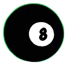 pool billiards ball fabric applique iron on #8 not embroidered 2.5 inch 1pc