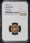 1924-D Lincoln Wheat Cent NGC AU Details Whizzed