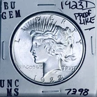 1923 D BU GEM PEACE SILVER DOLLAR UNC MS+++ GENUINE U.S. MINT RARE COIN 7398