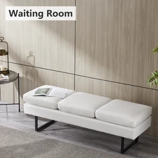 Waiting Room Bench for Salon 59.5'' Reception Bench Office Chair Seating 6 Color