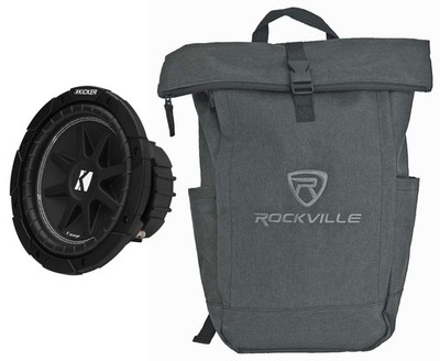 Kicker 43C84 8'' 100 Watt RMS Comp Subwoofer 4 Ohm SVC Car Audio Sub C84+Backpack