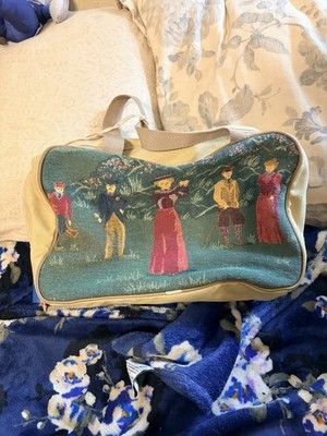 VINTAGE Holdings Fine Accessories Golf Tapestry Round Travel bag W/ Golf Pencil!