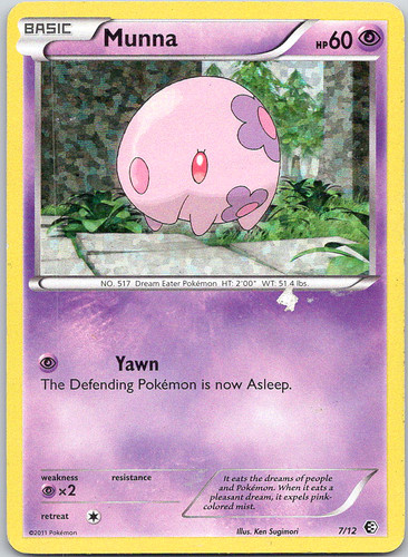 Pokemon Munna 7/12 McDonald's 2011 Holo HP TCG Psychic