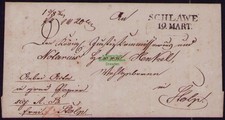 B22348 Brief leere Faltbriefhülle Schlawe um 1820 nach Stolp Pommern