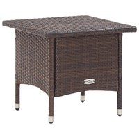 Beistelltisch Quadratisch Poly Rattan Braun 50X50X47 Cm Outdoor