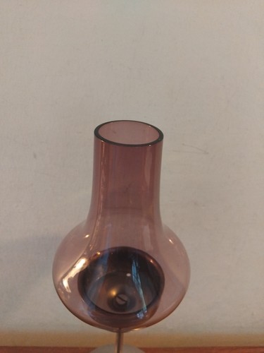Old Hall Tea Light Holder Purple Glass Shade 29cm Tall ,Vintage Original - Picture 10 of 19