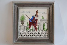 Carreau Faïence peinte comédie italienne (66852)