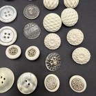 Vtg To Now Button Lot Of 75 Mostly White Plastic Clear Coat Large Honeycomb Dome — photo 7