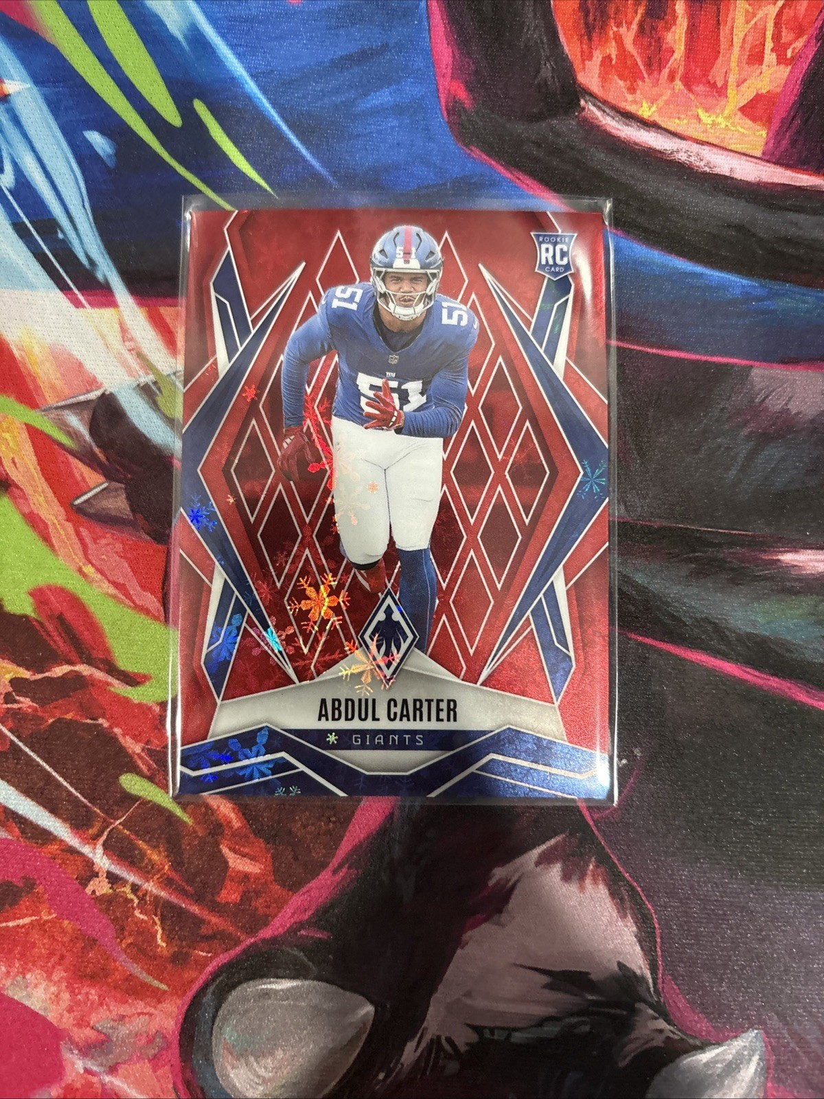 2025 Panini Phoenix Football Abdul Carter Red Winter Snowflake RC /399 #177