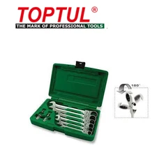 TOPTUL GAAI1003 Ratchet Ring Open-ended Spanner Set Number of tools: 10