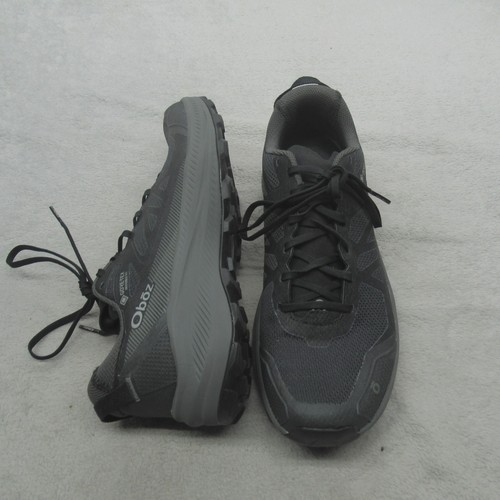 Oboz Mens 10.5 Hiking Shoes Black Katabatic LT Low GTX Waterproof Lightweight