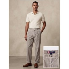 Chaps Ralph Lauren Mens Pleated Corduroy Pants Tan Beige 38x30 Vintage 90s