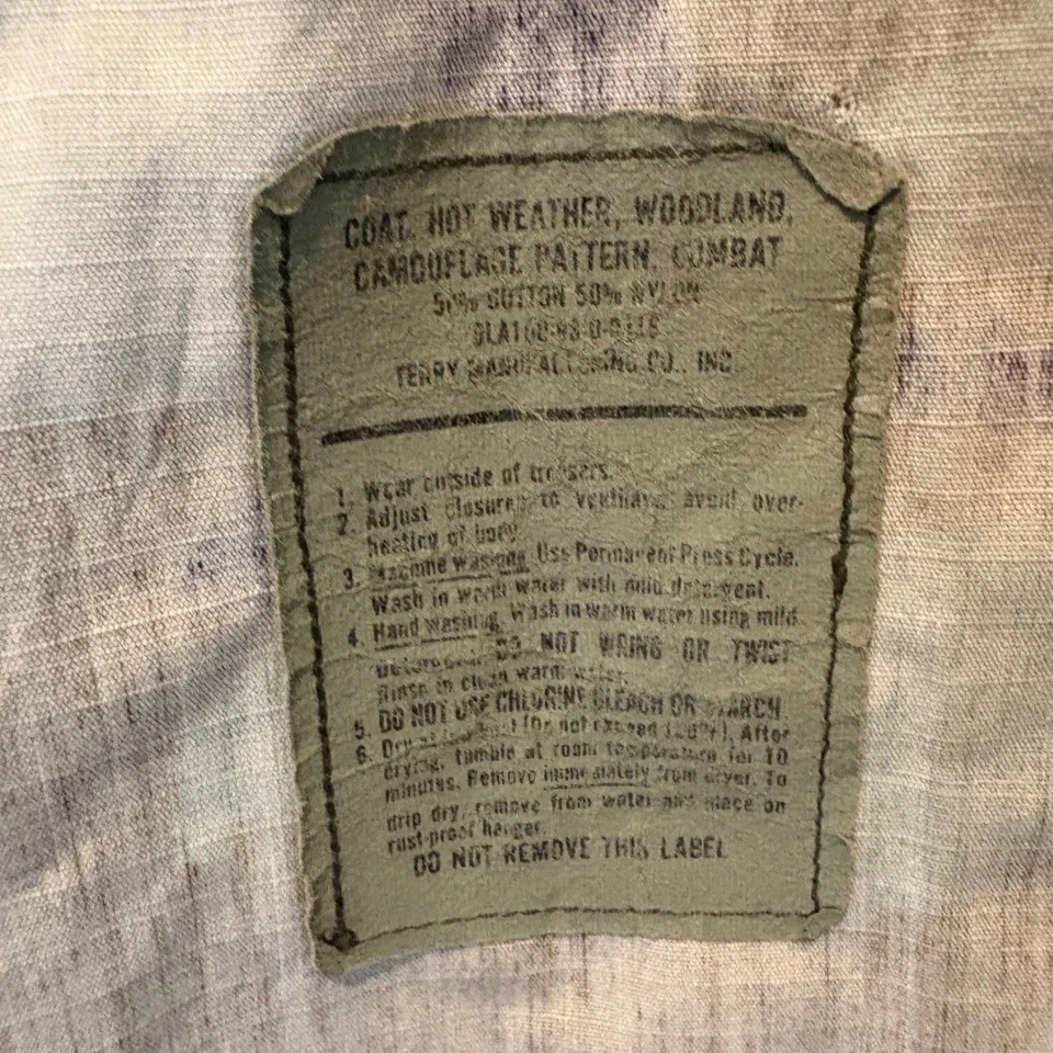 Vintage US Army Woodland Camo BDU Jacket Hot Weather Ripstop Medium 80s - Image 3 of 4