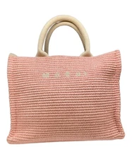 MARNI Small East-West Tote Bag Pink Leather Women's Used Authentic