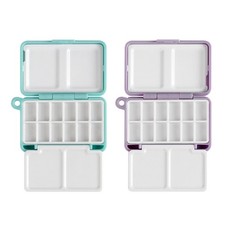 12 Well Folding Paint Palette Case Paint Mixing Tray Travel Acrylics Paint Case
