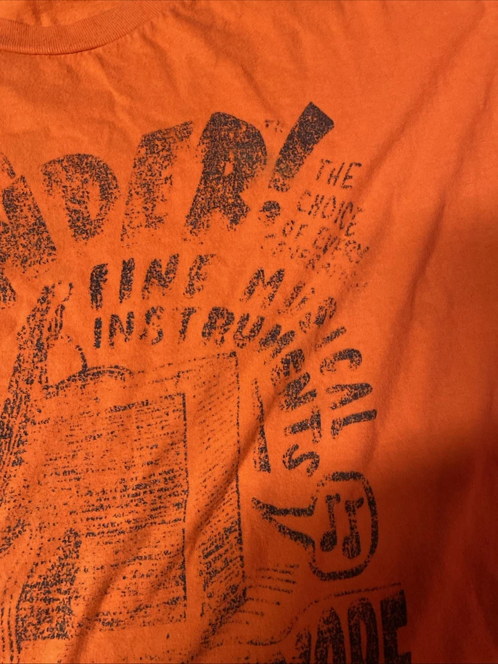 Camiseta Fender Guitar Corona CA Naranja Hombre Mediana Manga Corta Falta Etiqueta Foto 4 de 4