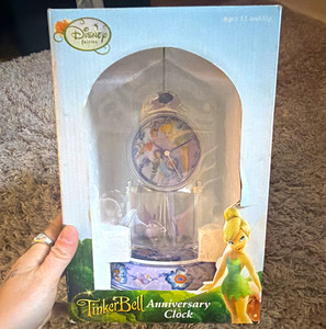Disney Fairies Tinker Bell Anniversary Quartz Dome Clock Porcelain Base & Dial