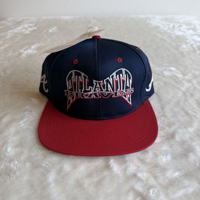 Vintage 90s Atlanta Braves Drew Pearson Wave Logo MLB Baseball Snapback Hat NWT