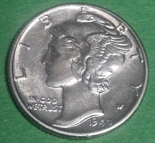 1940-P Mercury Dime 90% Silver Uncirculated Gem Us Coins 10c with Free Shipping