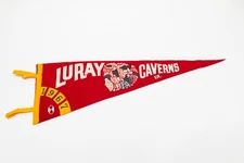 Vintage 1967 Luray Caverns Virginia Souvenir Felt Pennant 27"