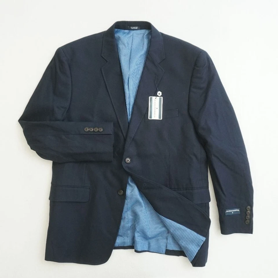 Chaqueta Blazer SADDLEBRED Para Hombres Azul Marino 44 Abrigo Deportivo Corto Algodón Negocios NUEVO Foto 2 de 4