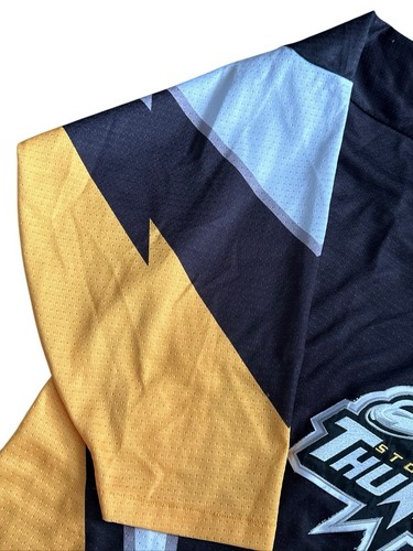 Stockton Thunder Hockey Jersey Mens L ECHL SP Flo Knit Bromme HTF Rare - Picture 3 of 24