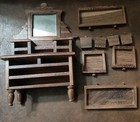 Brown Wooden Vanity with Mirror Dollhouse Bedroom Furniture 1:12 Scale — photo 6