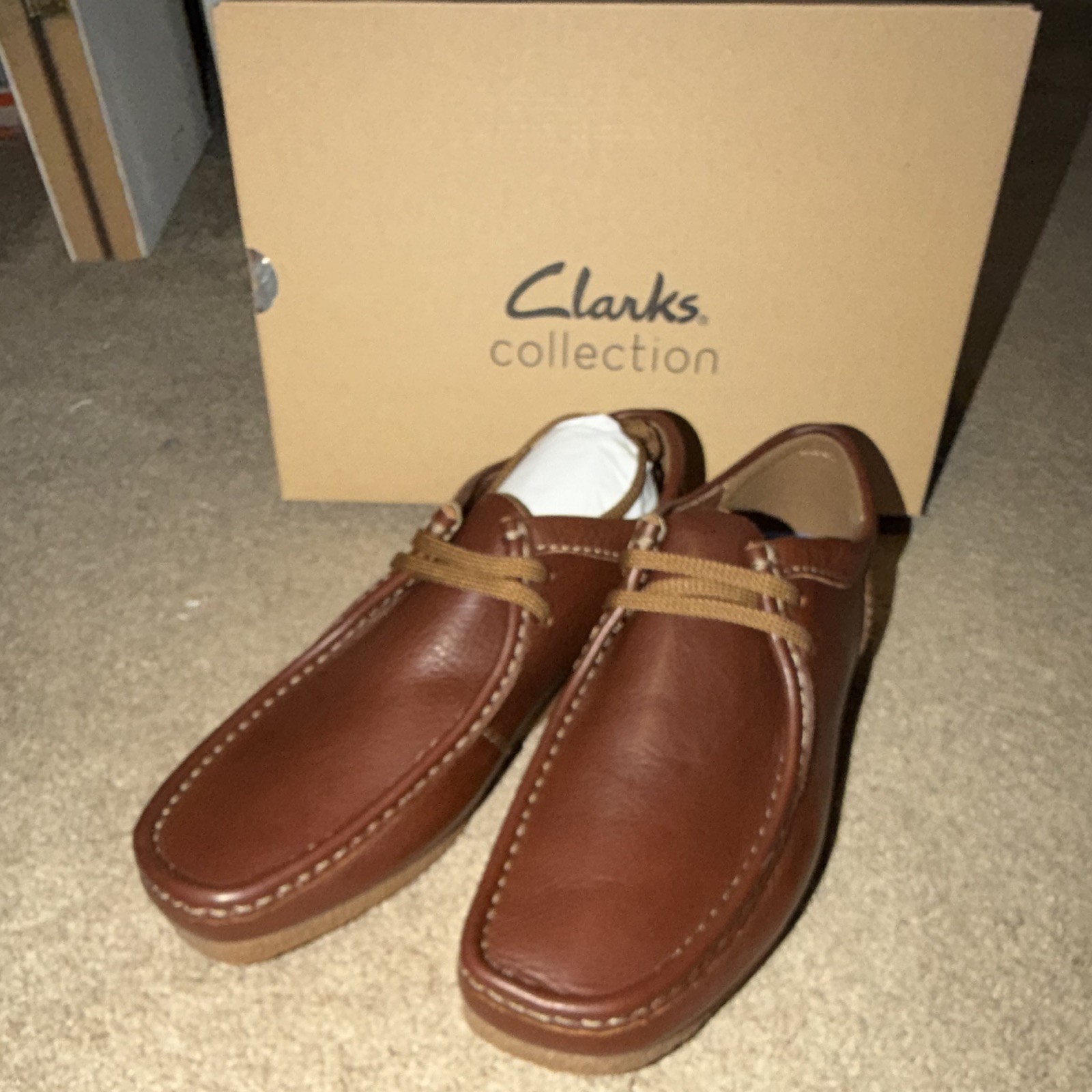 Clarks Shacre II Run Brown Leather Moccasin Comfort Men's Shoes Size 10