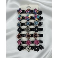 Sparkling Crystal Stone Braided Hair Clover Clips for Thick Thin Hair 7 Pk