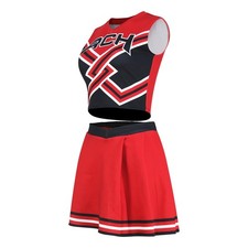 Voslett 2 Piece Women Cheerleader Costume Top Skirt Sets Cosplay Cheer Outfit