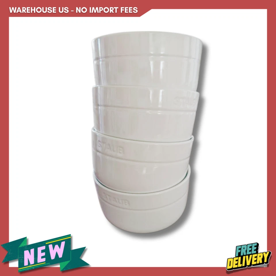 NEW STAUB DINNERWARE 4-pc Cereal Bowl Set, white, FREESHIP - Image 3 of 3