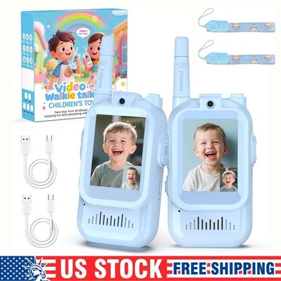 Rechargeable Video Intercom Kids Walkie Talkies for Ages 3-12 Camping Hiking Toy