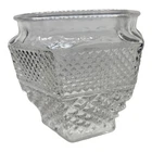 Vintage Anchor Hocking Pressed Glass Diamond Band Candy Jar