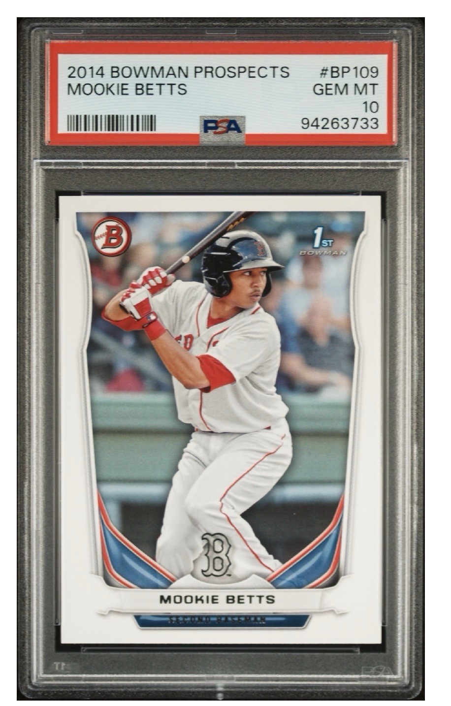 2014 Bowman - Prospects Mookie Betts #BP109 (RC) PSA 10 view 1