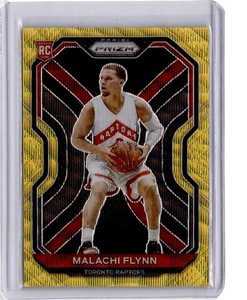 2020-21 Panini Prizm #287 Malachi Flynn Gold Wave Prizms