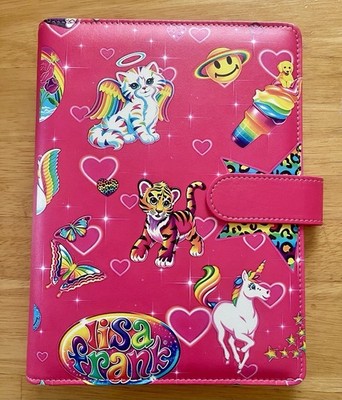 Lisa Frank A5 6 Ring Binder/Notebook /Journal With Paper Pink