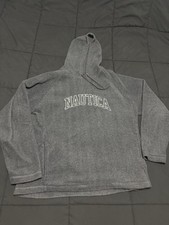 Vintage Nautica Jeans Co. Hoodie Mens XL Grey Spellout Logo Fleece Sweater