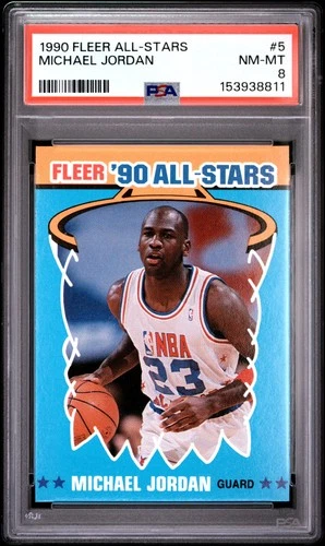 153938811 Michael Jordan 1990 Fleer #5 All Stars PSA 8